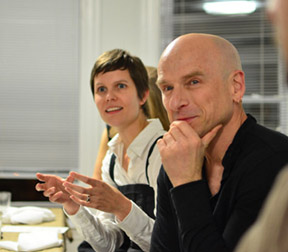 Lynette Roth, curator Harvard museum, Jeffrey Schnapp Lynette Roth, curator Harvard museum, Jeffrey Schnapp; photos by Melissa Rivard & Andrew Janjigian